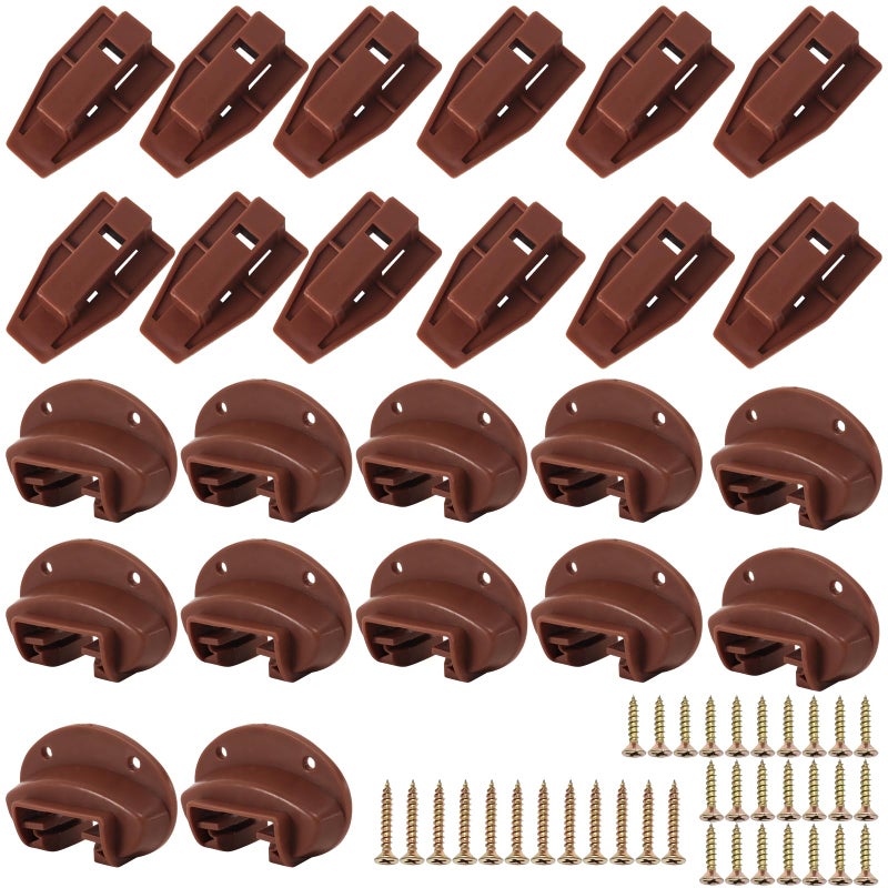 ROPCIA 12 Set Drawer Guide Kit, Enhanced Commercial Slide Style Drawers for Kenlin Rite-Trak II 168, Vaughan Bassett, Legacy, Replacement Dresser Drawer Slides Repair Kit with Roller - Image 1